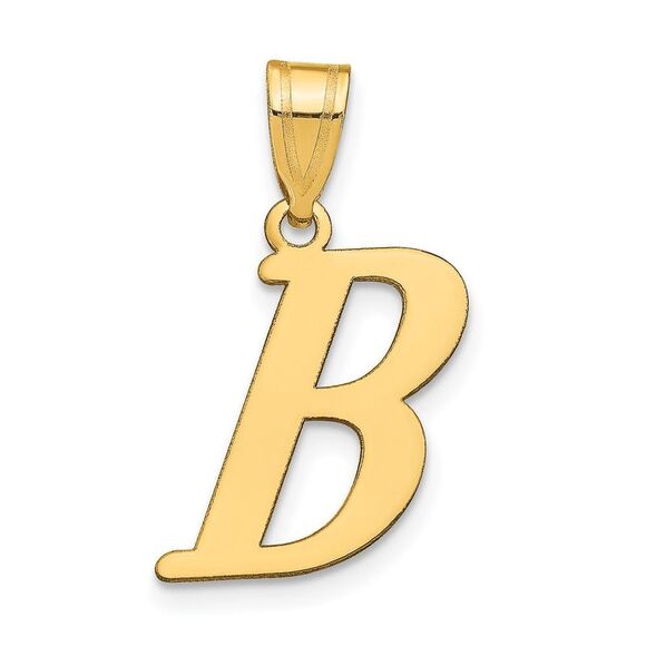 Kazi Luxury 14k Yellow Gold Polished Letter B Initial Pendant